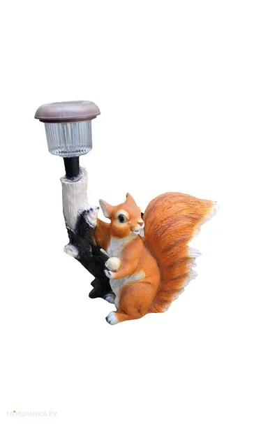 Белка с веткой-фонарем 30*19*34