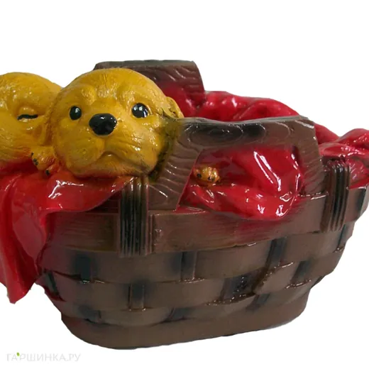 Кашпо щенки в корзине 20*30*17